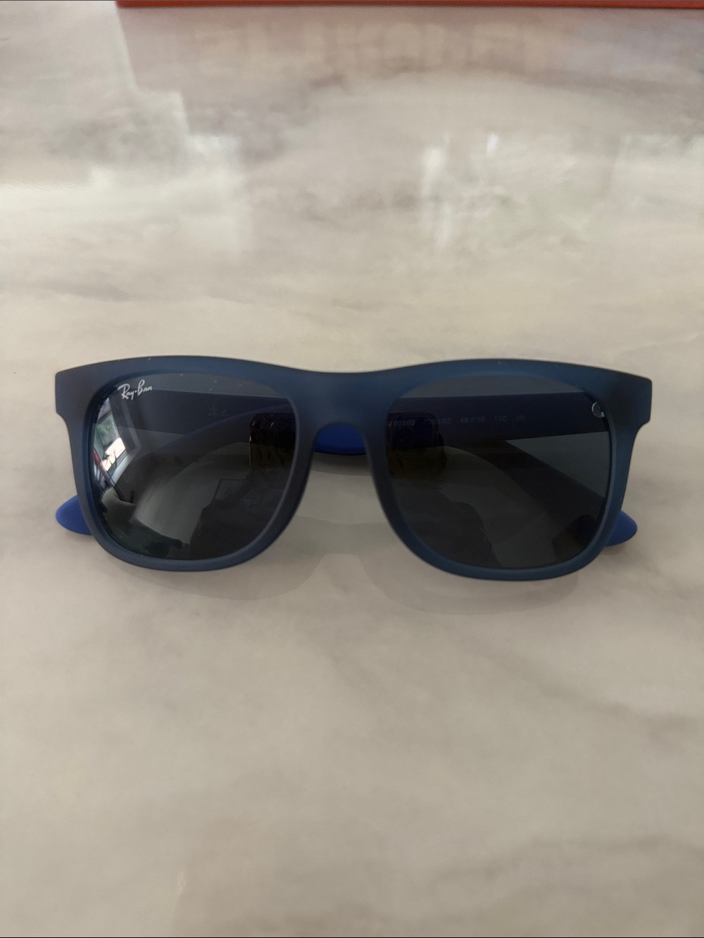Ray-Ban Kids Blue Frame Sunglasses with Dark Lenses